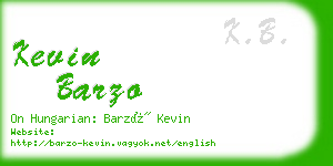 kevin barzo business card